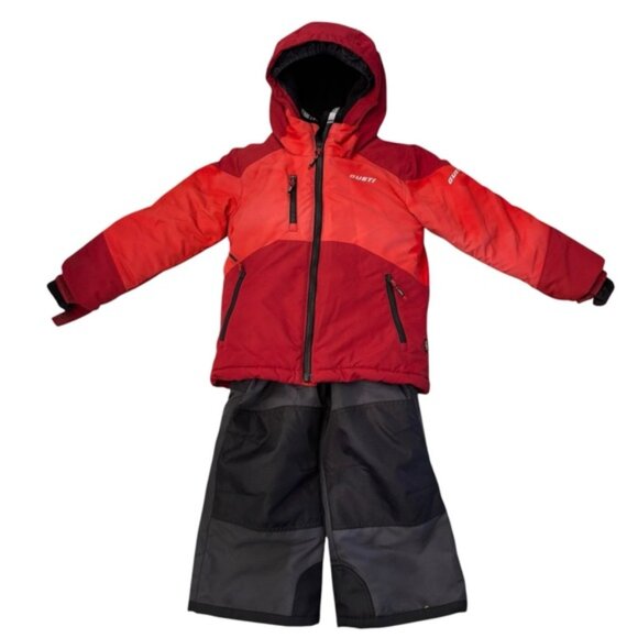GUSTI Boys Snowsuit Red/Black Winter Coat Jacket + Snowpants Size 6 Waterproof - Picture 1 of 9